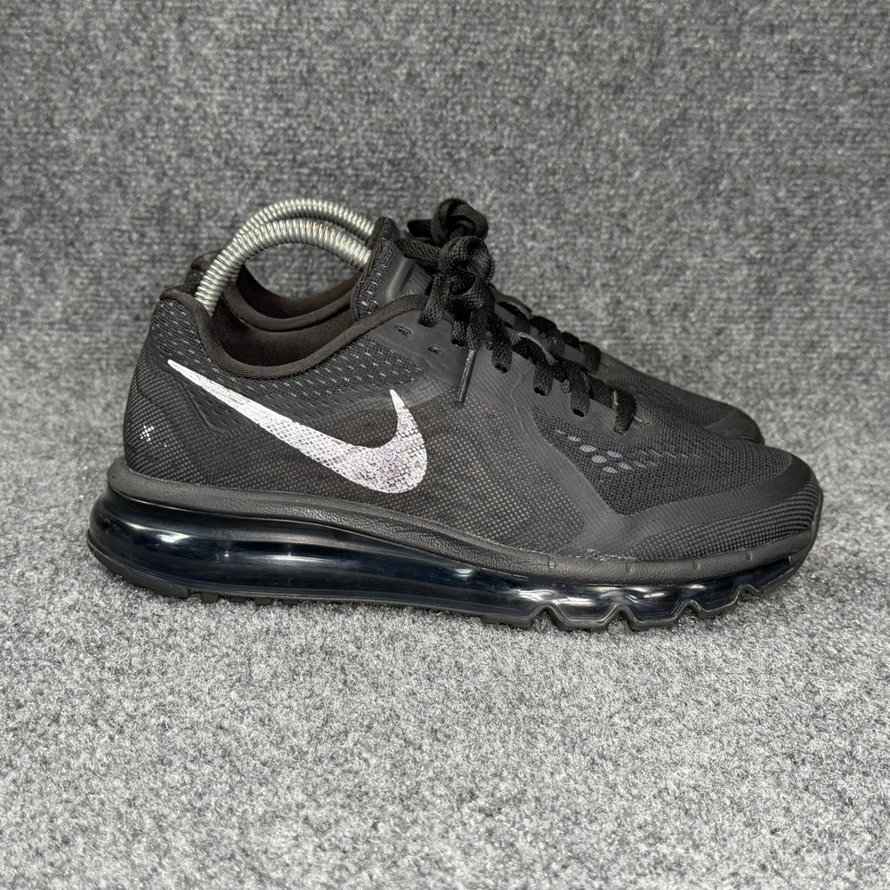 Nike Air Max 2014 Running Shoes Women's‎ 8 Triple Black Athletic Run Training
